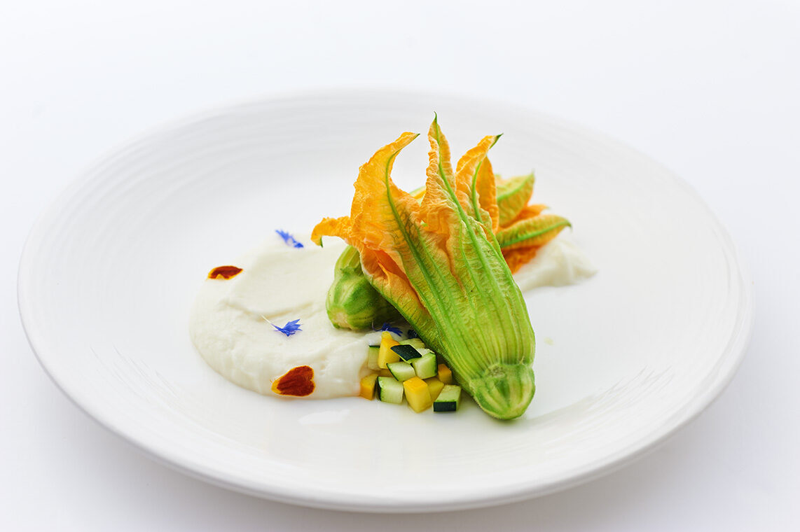risotto alle zucchine e il suo fiore