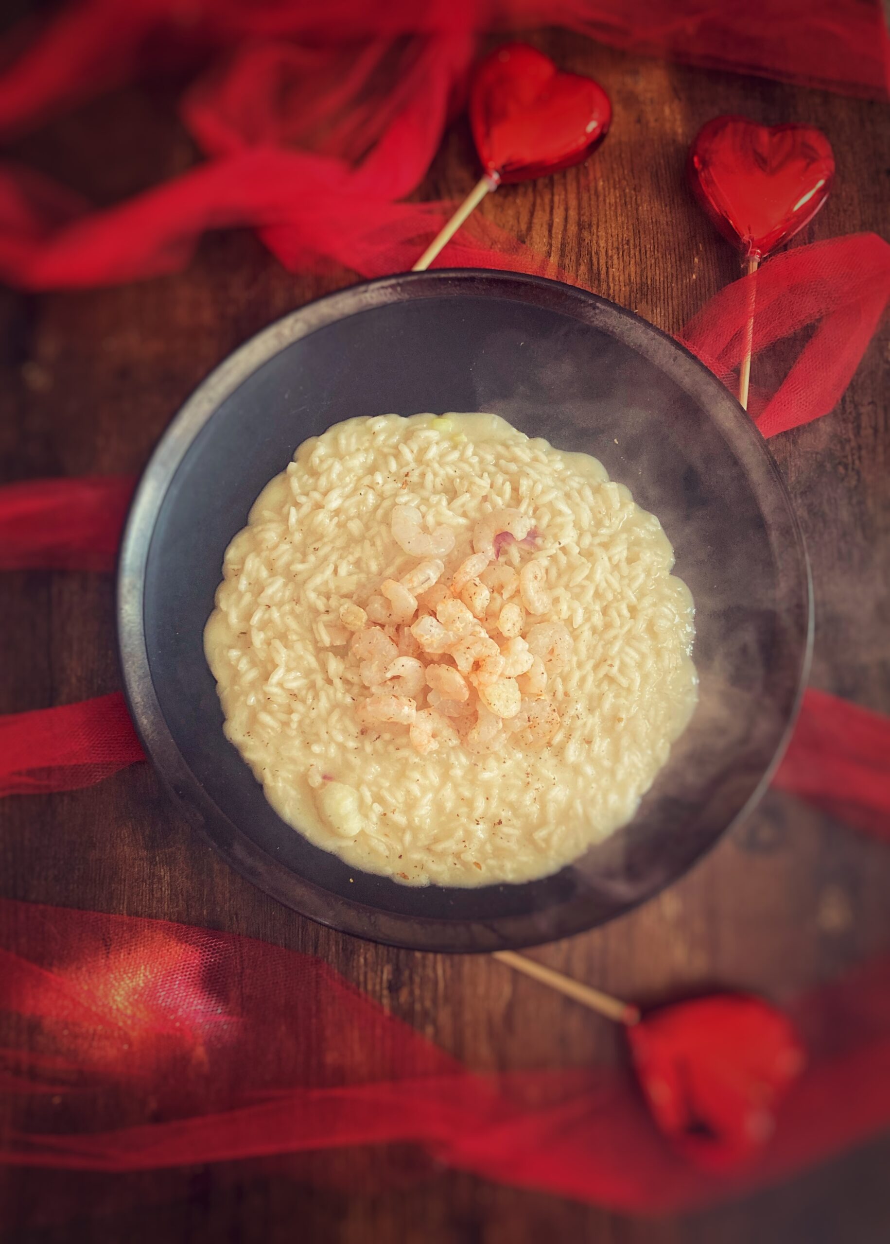 Risotto cacio pepe e gamberi