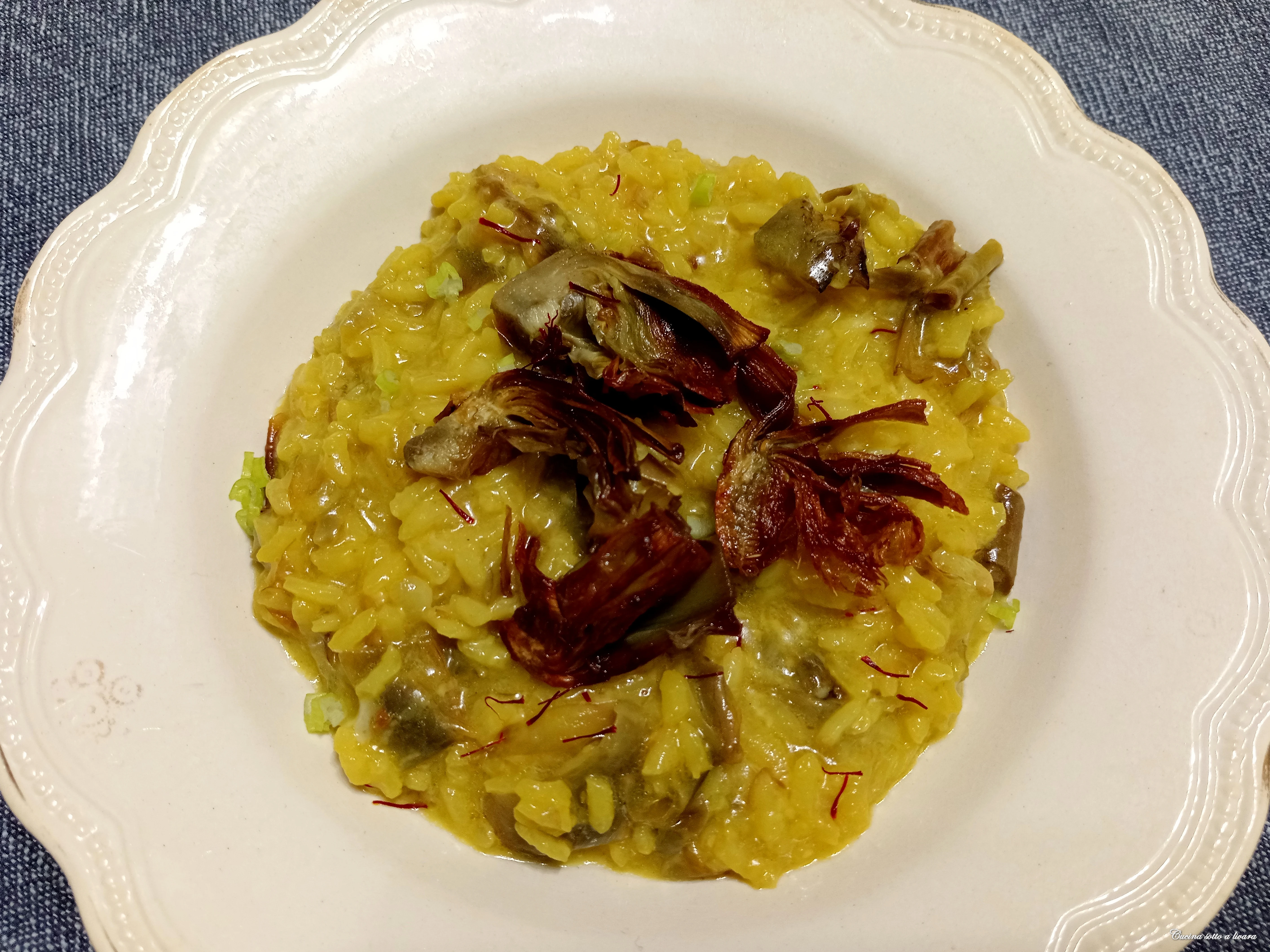 Risotto carciofi e zafferano