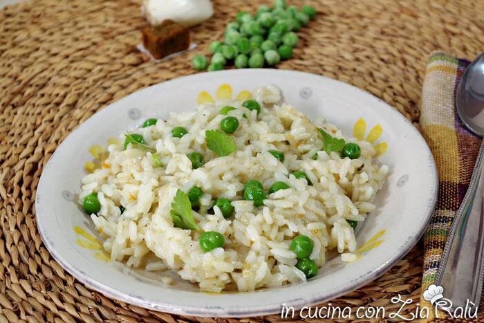 Risotto con i piselli versione leggera