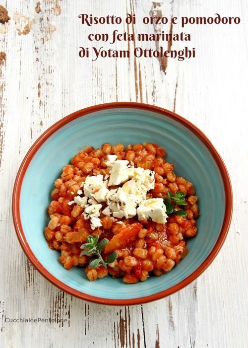 Risotto di orzo con feta marinata di yotam ottolenghi