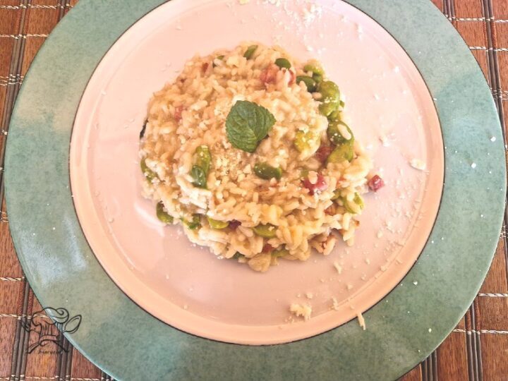 Risotto fave pancetta e pecorino