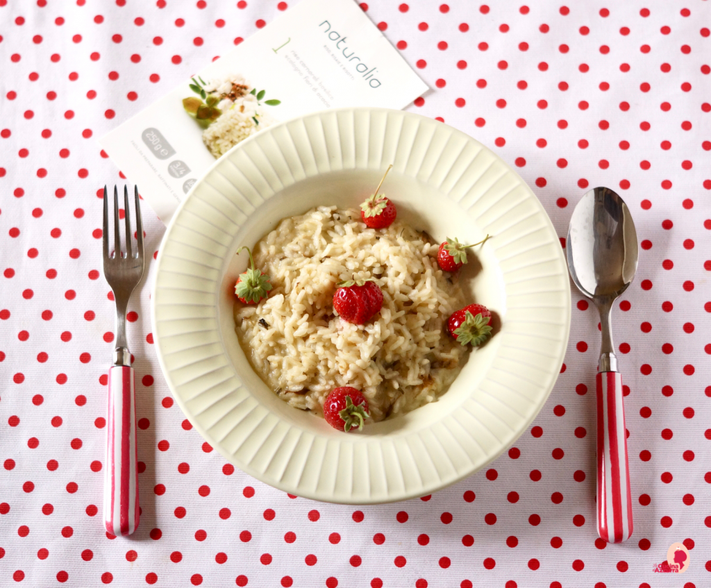 Risotto  fragole, champagne e….