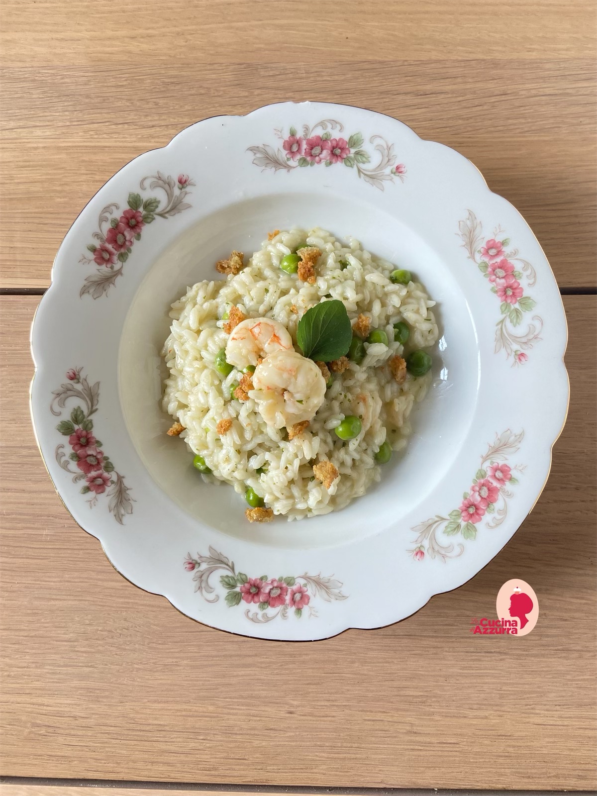 Risotto piselli e gamberi