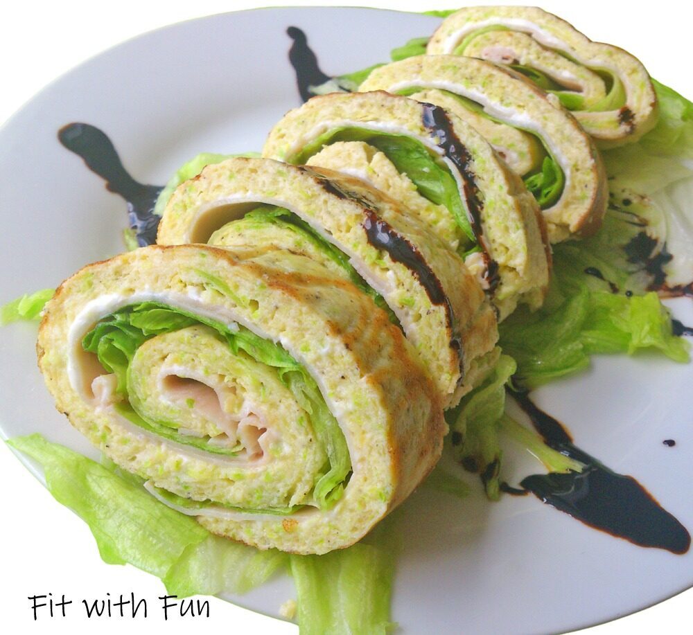 Rotolo di zucchine ripieno di formaggio light e fesa