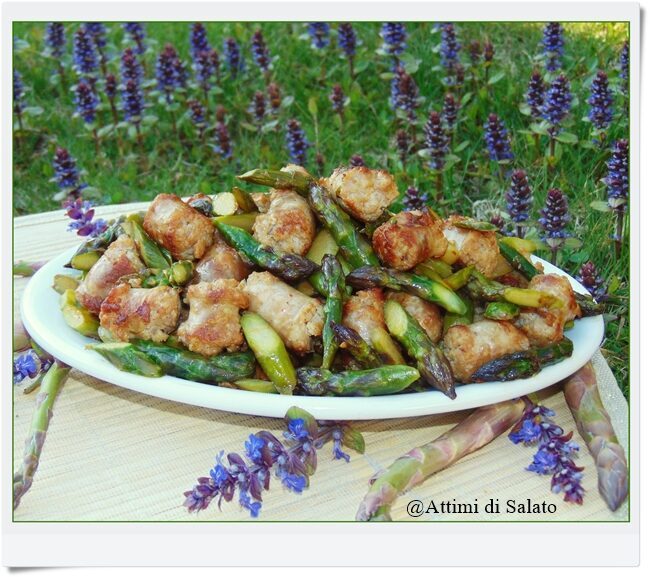 Salsiccia e asparagi in padella
