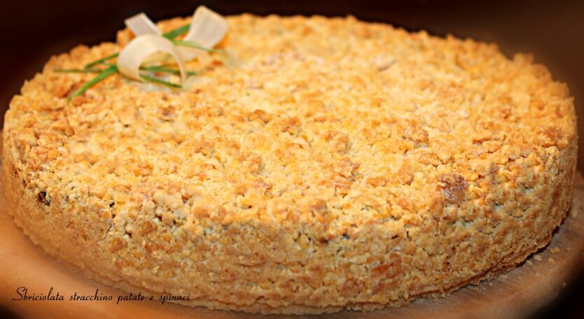 Sbriciolata con spinaci,stracchino e patate.