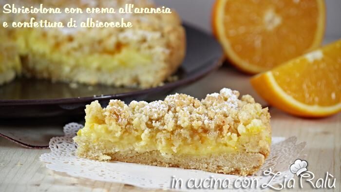 Sbriciolona con crema all’arancia e confettura di albicocche