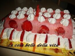 Semi freddo alle fragole e fragole al cioccolato