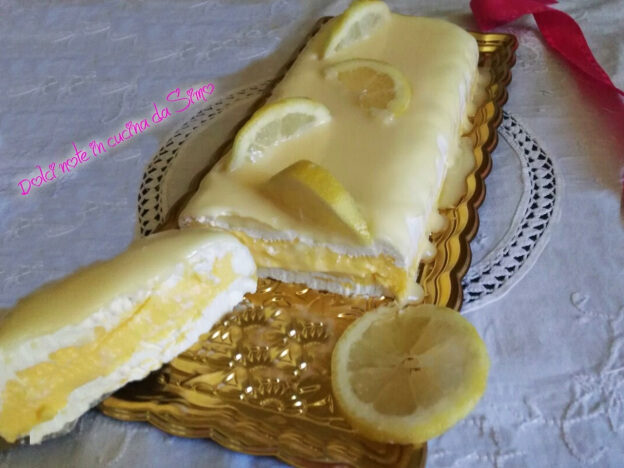 Semifreddo al limone con colata al cioccolato bianco