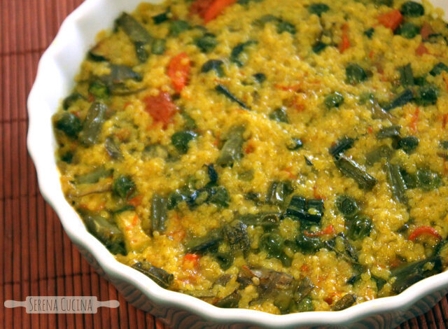 Sformato di miglio verdure e curcuma
