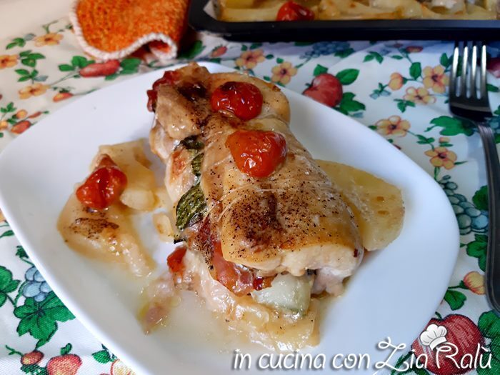 Sovra cosce di pollo ripiene al forno