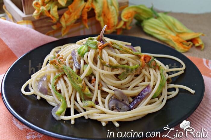 spaghetti ai fiori di zucca – primo piatto leggero