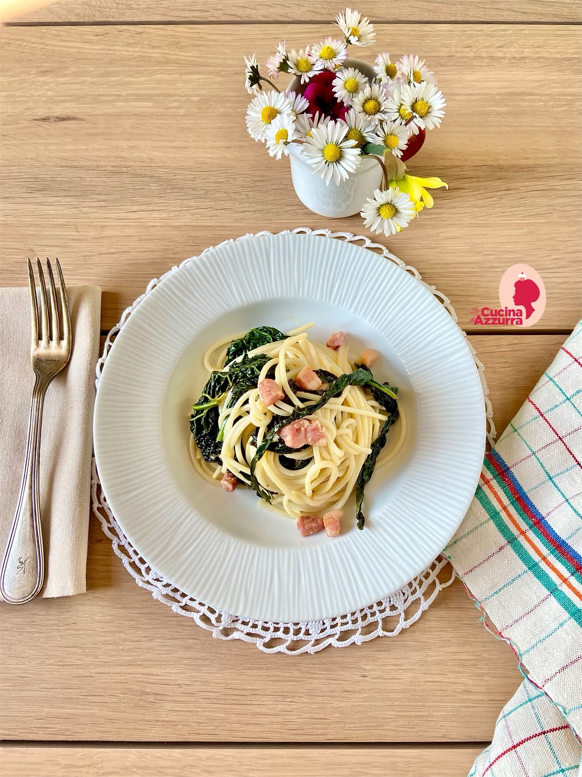 Spaghetti cavolo nero e pancetta