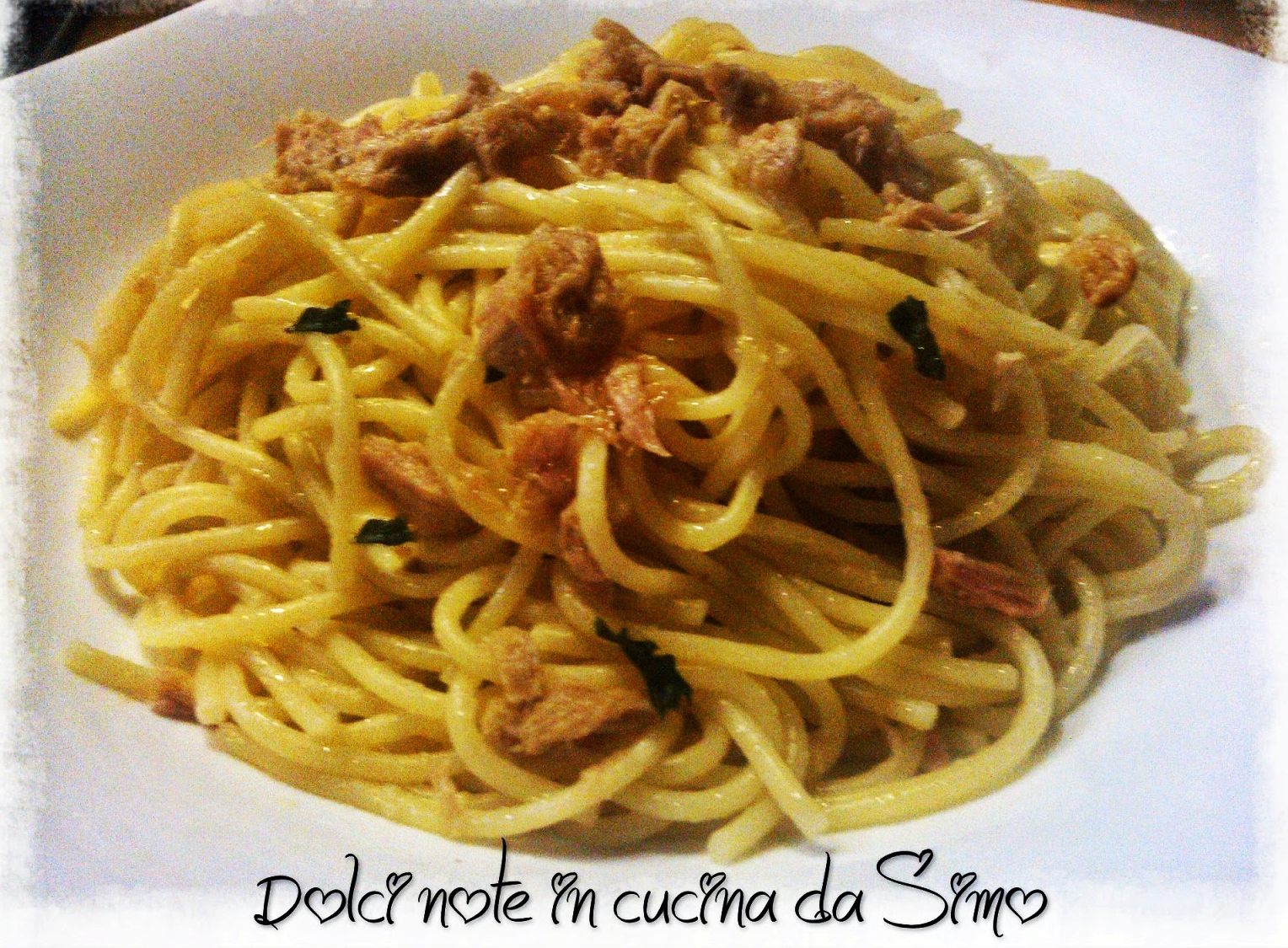 Spaghetti con tonno e limone