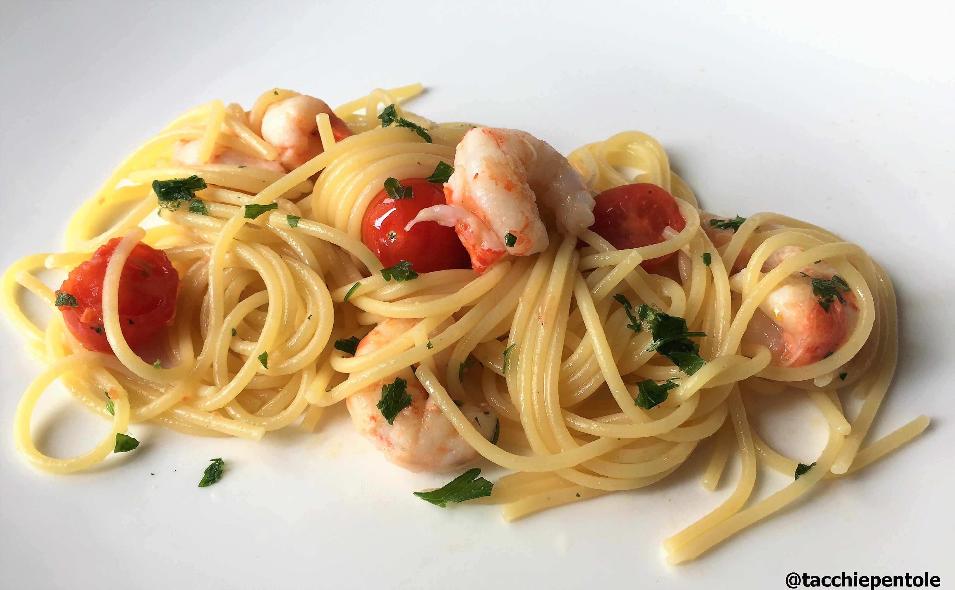 Spaghetti gamberi e pomodorini