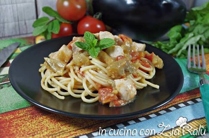 Spaghetti pesce spada e melanzane