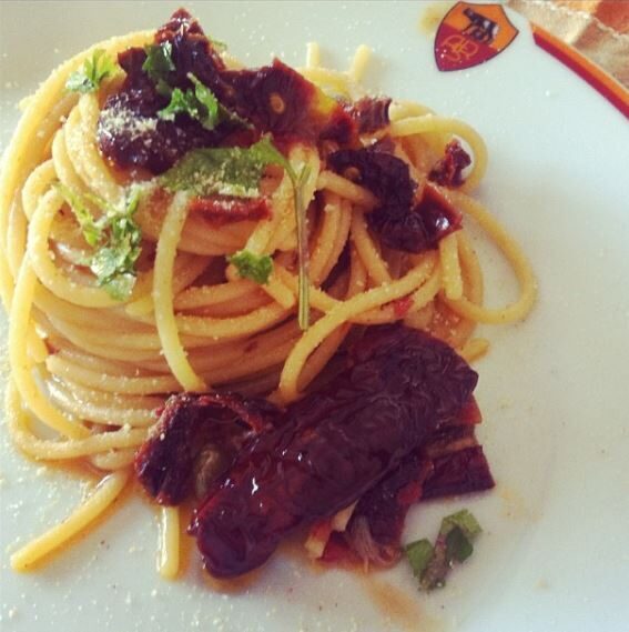 Spaghetti pomodori secchi e colatura di alici