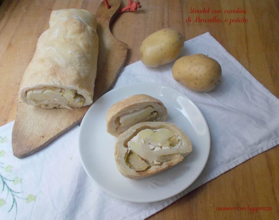 Strudel con cavolini di bruxelles e patate