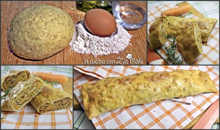 Strudel integrale, carne e carote