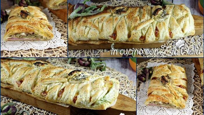 Strudel salato ai carciofi e provola