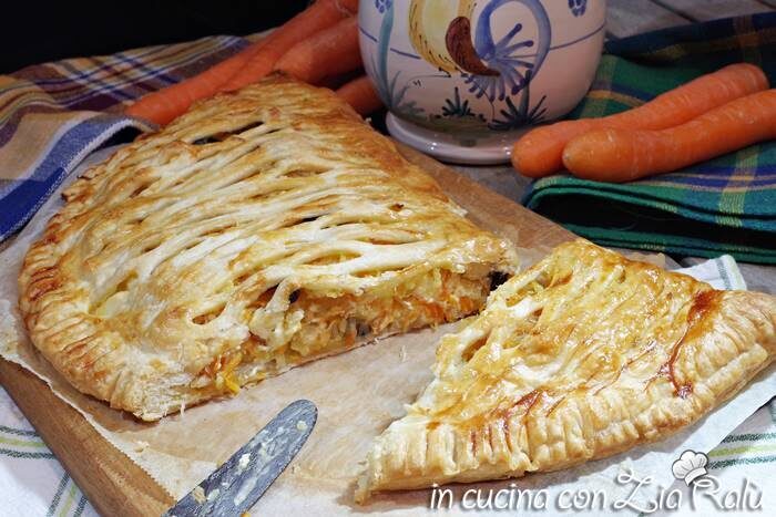 Strudel salato alle carote feta e olive