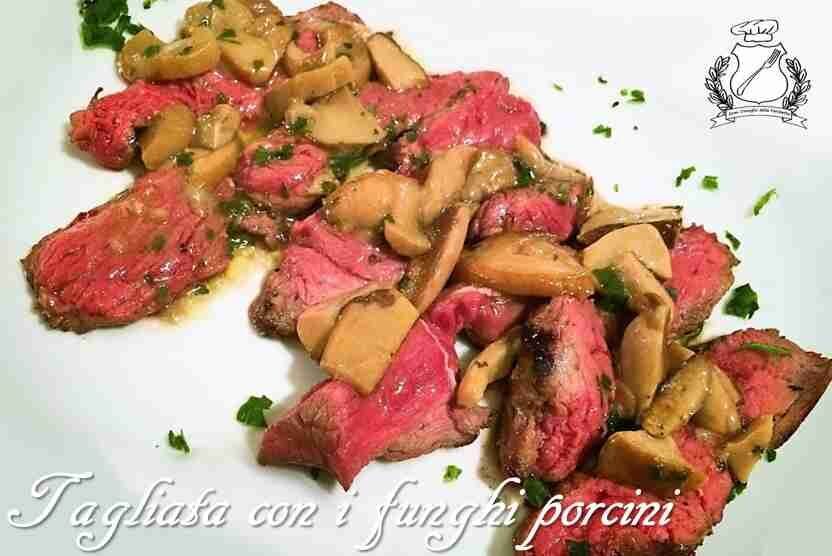 Tagliata di manzo ai funghi porcini