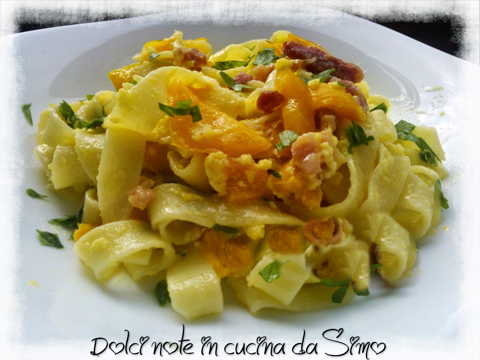 Tagliatelle alla carbonara di peperoni