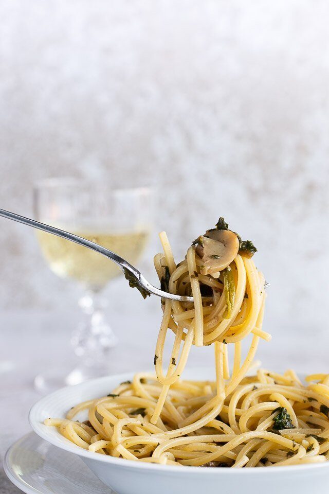 Tagliatelle funghi porcini e spinaci
