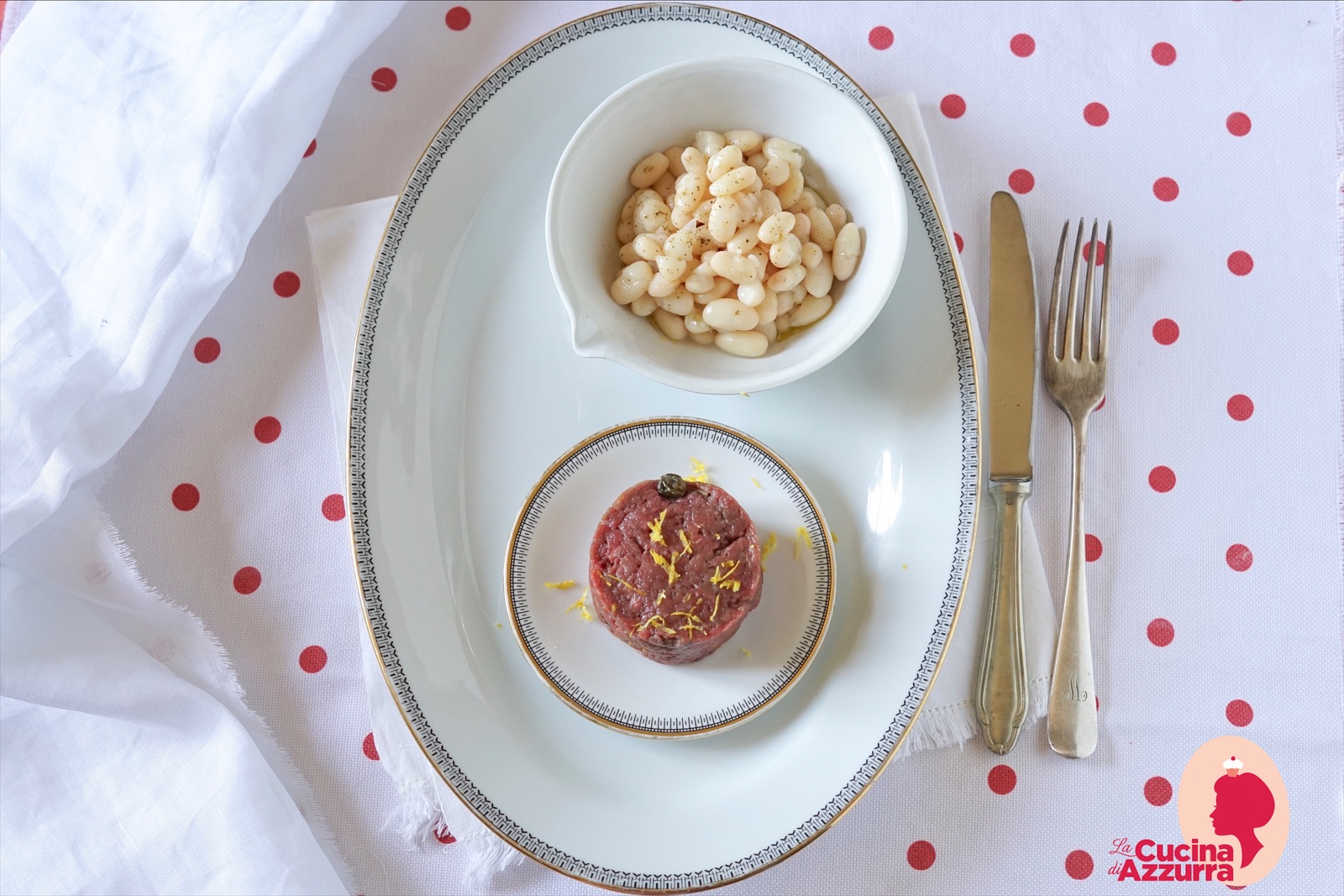 Tartare ai capperi con fagioli  pronti nanni