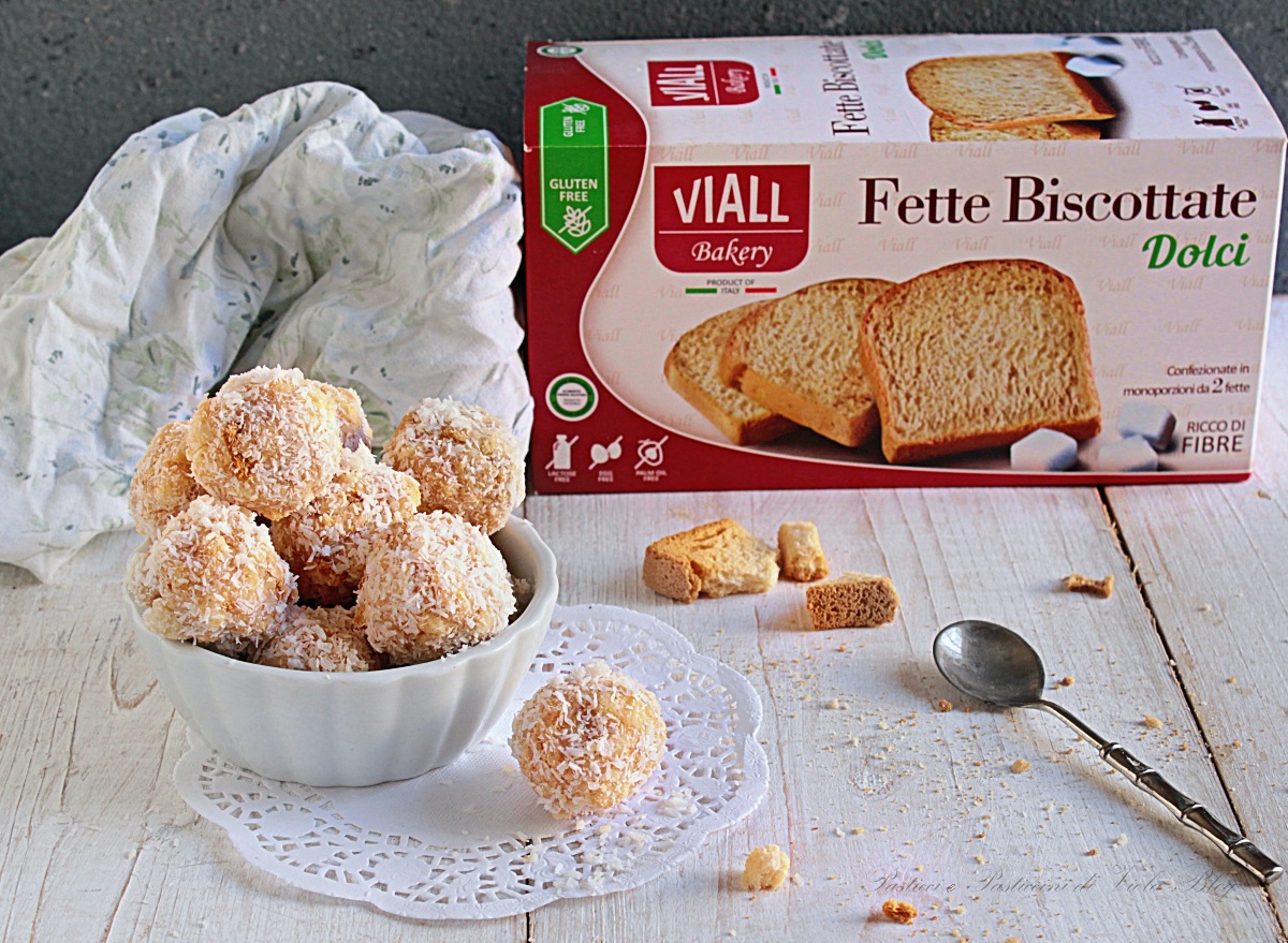 Tartufini bianchi con fette biscottate viall senza glutine