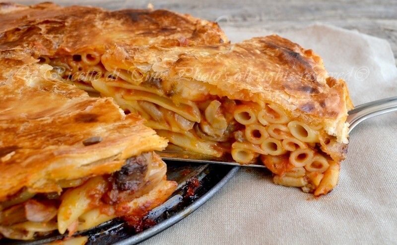 Timballo di pasta coi ritagli di pasta in casa
