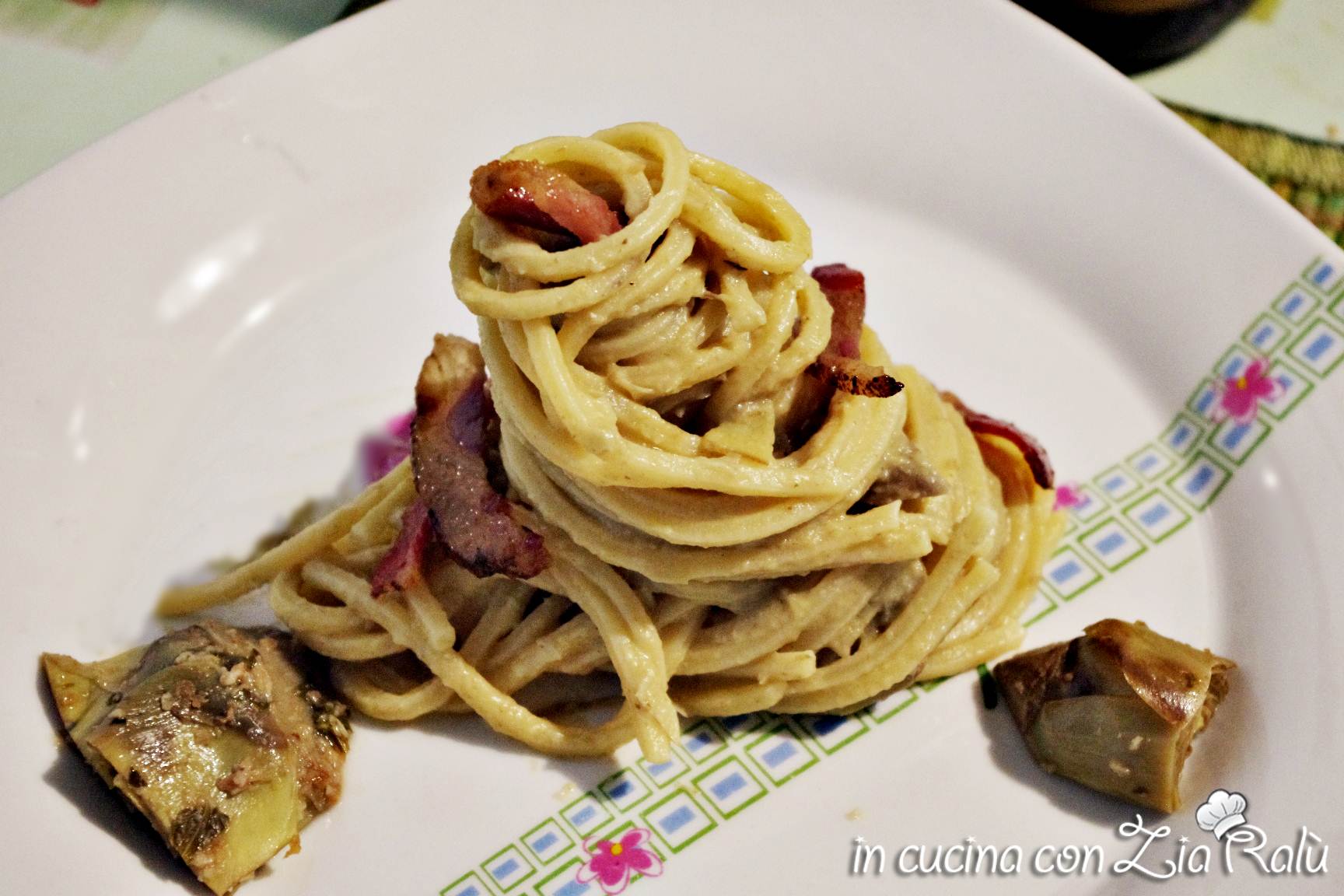 Tonnarelli crema di carciofi e guanciale croccante…