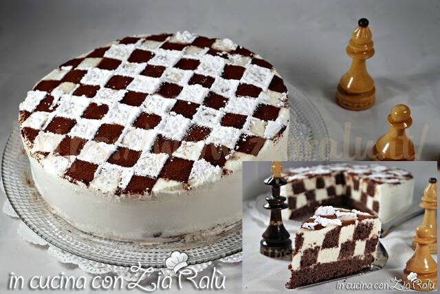 Torta a scacchi con crema al formaggio
