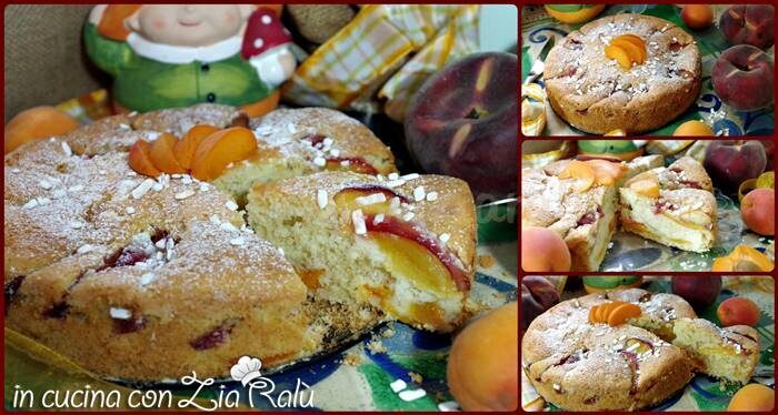 Torta alla panna con pesche e albicocche