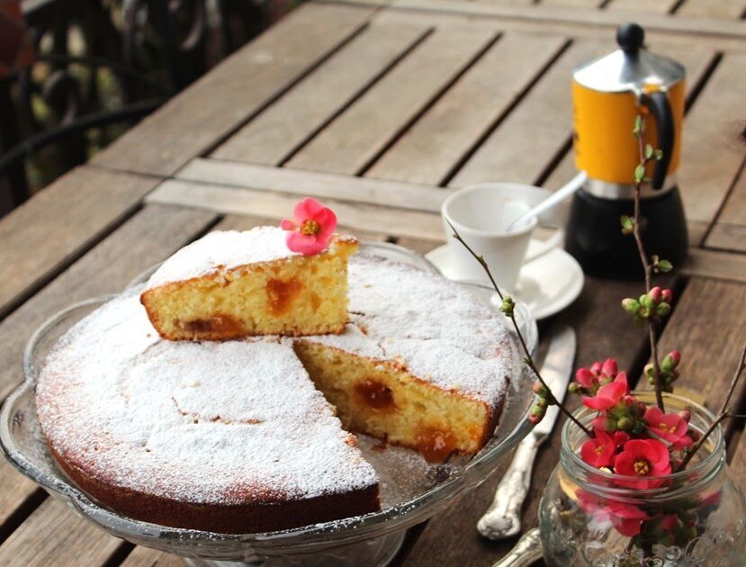 Torta allo yogurt con confettura di albicocche