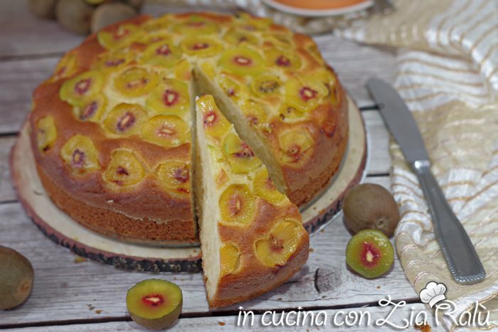 Torta allo yogurt e kiwi rosso