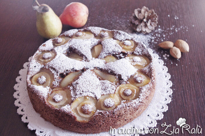 Torta cioccolato cocco mandorle e pere
