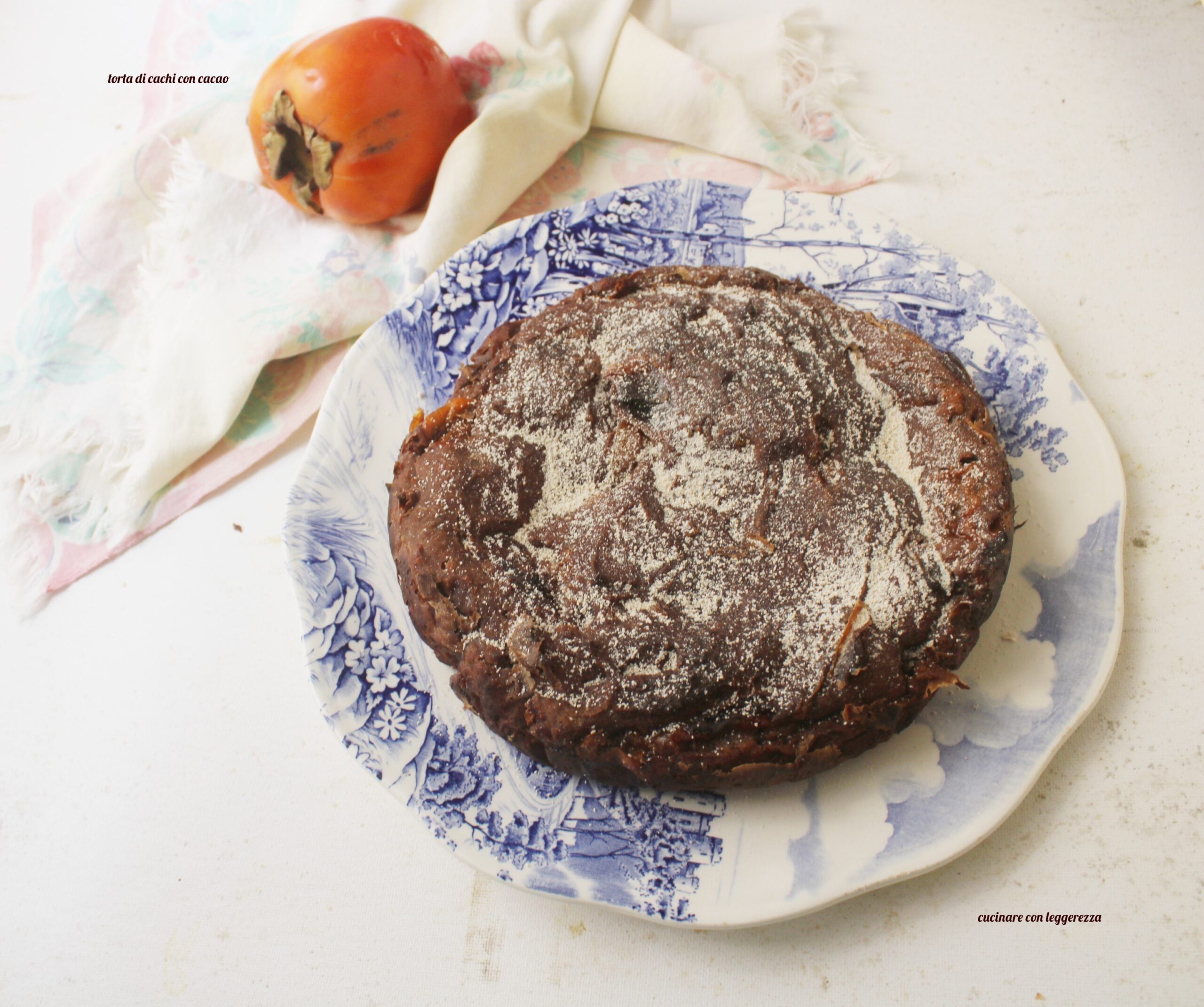 Torta di cachi con cacao