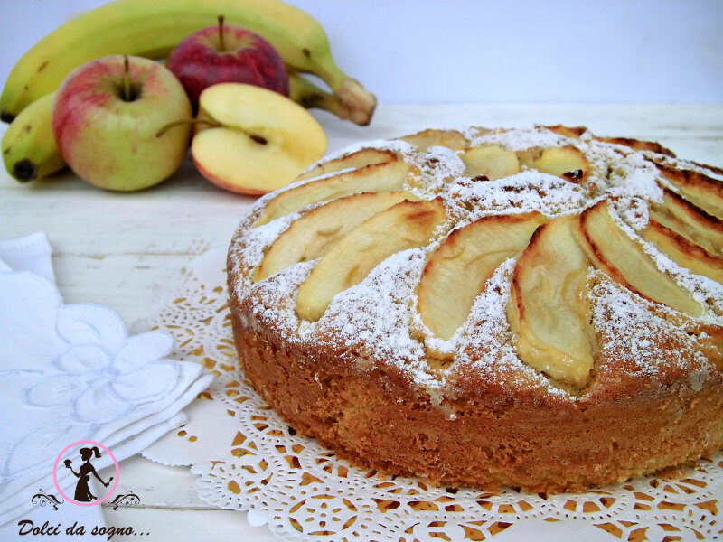 Torta di mele e banane