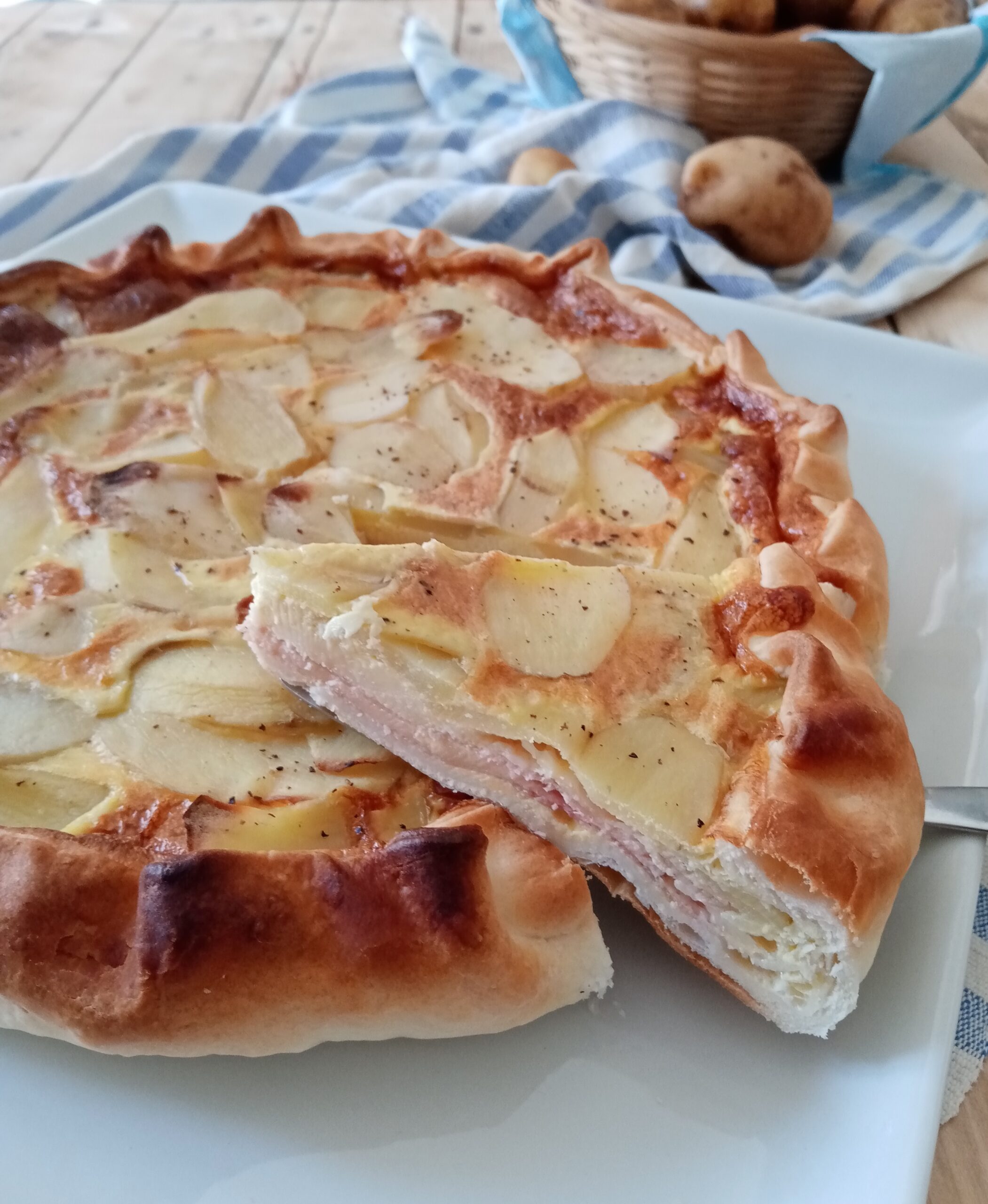 Torta di patate e prosciutto