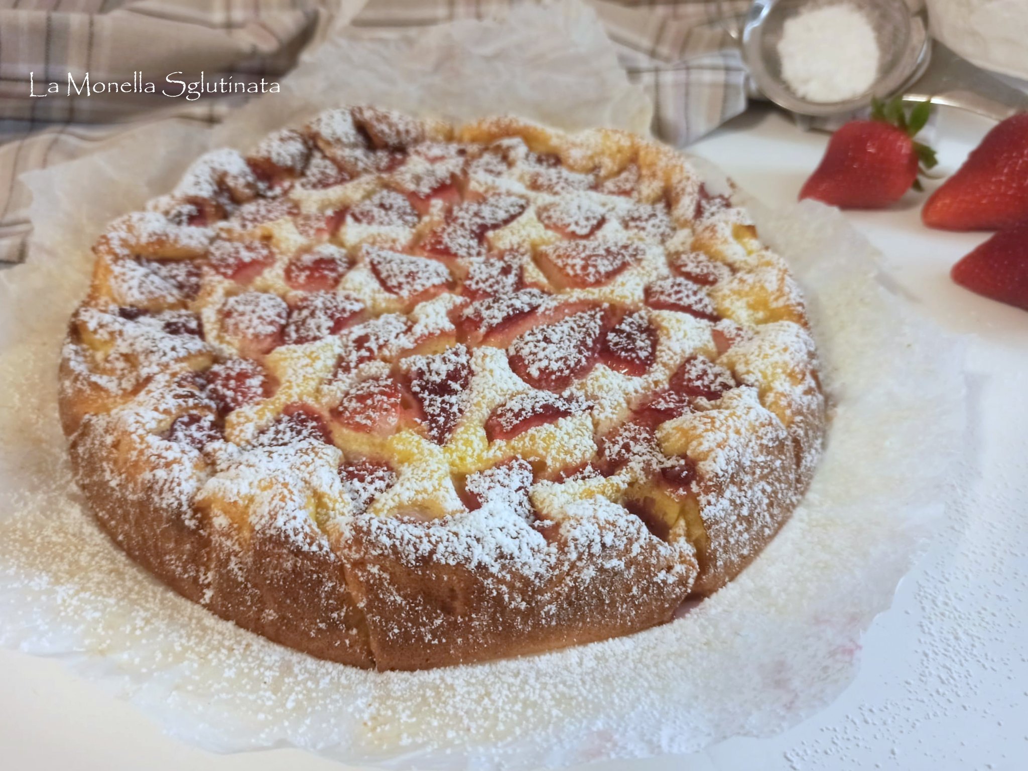 Torta  di ricotta e fragole senza glutine