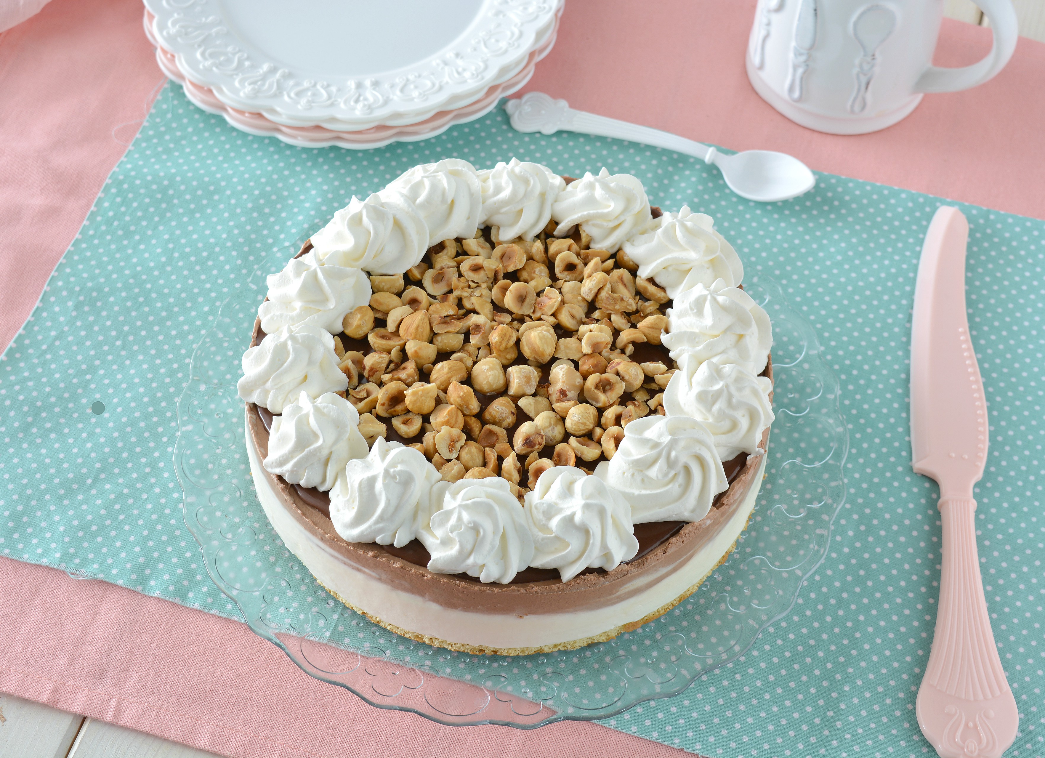 Torta gelato alla panna e cacao senza gelatiera
