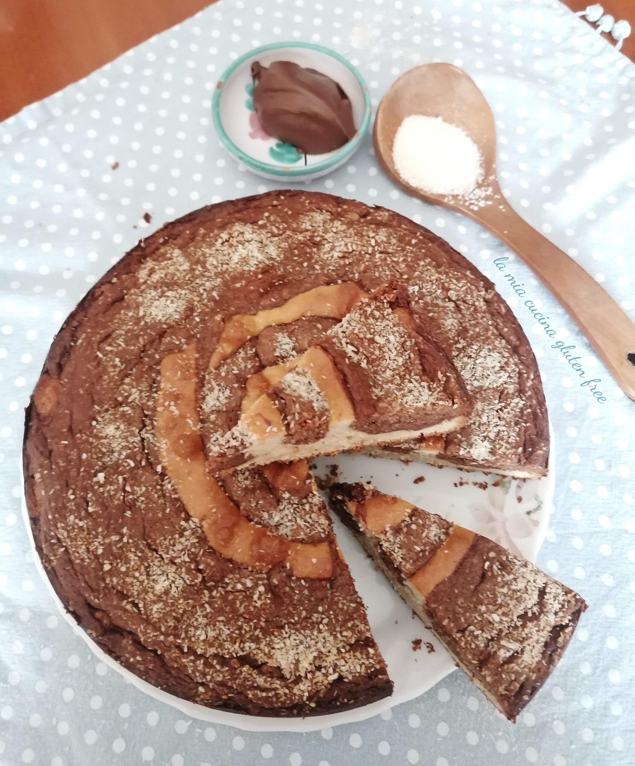 Torta maculata cioccolato e cocco senza glutine
