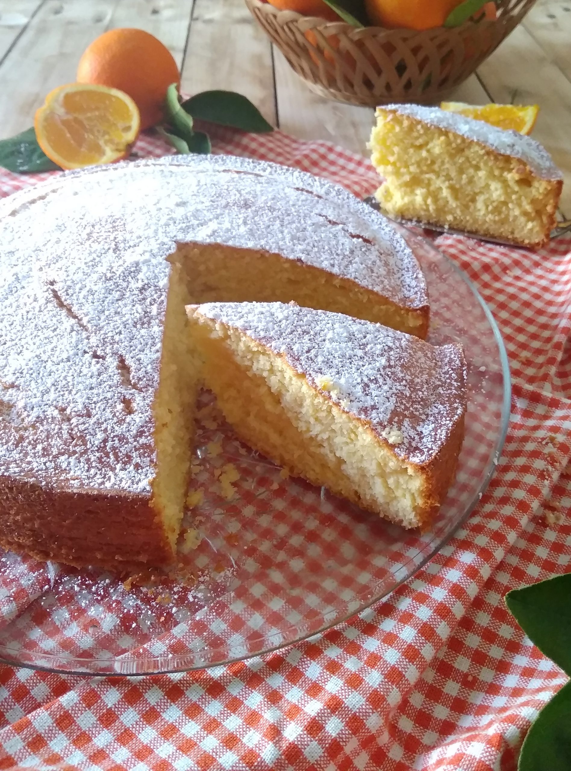 Torta panna e arancia