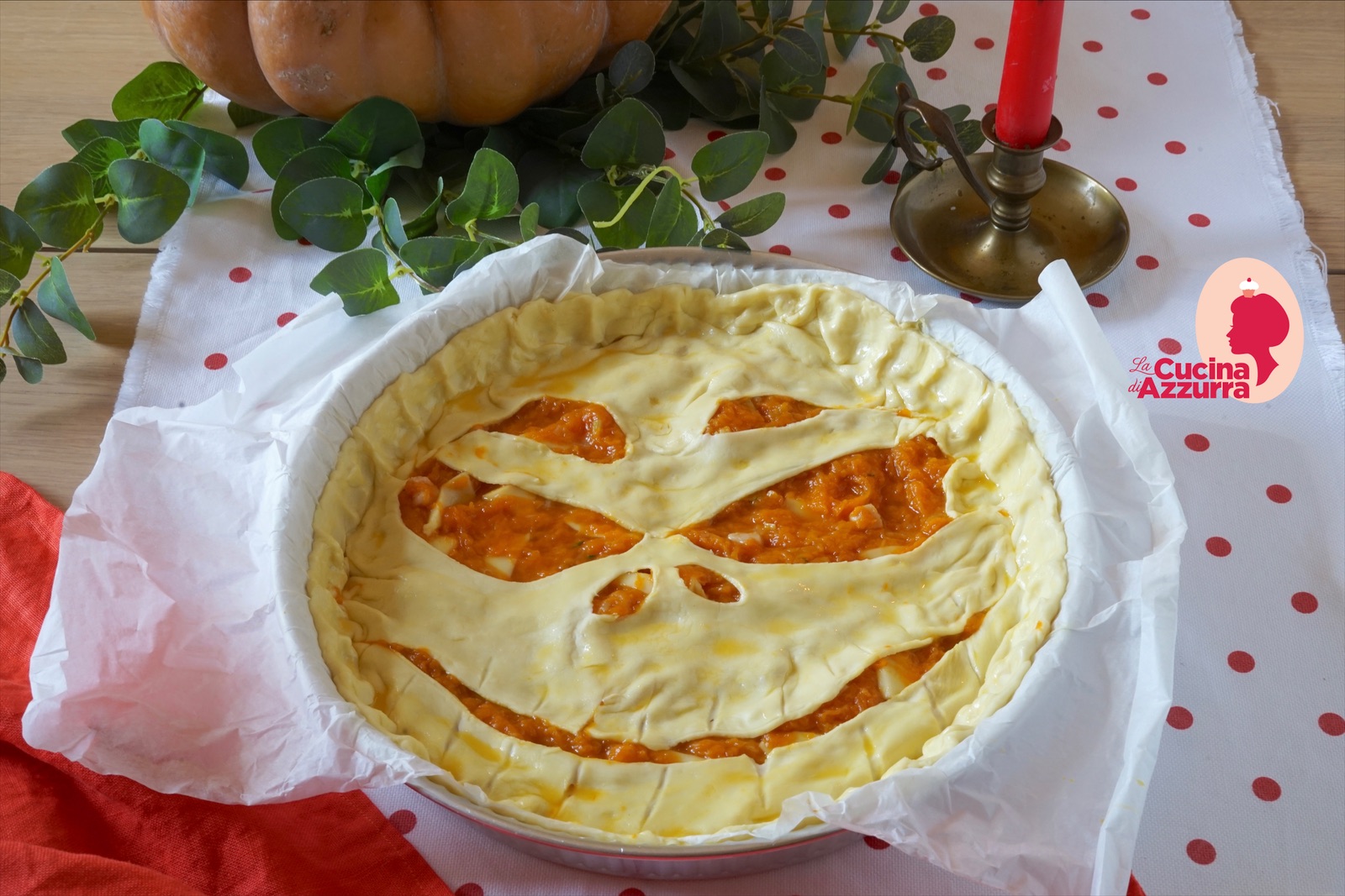 Torta salata alla zucca per halloween