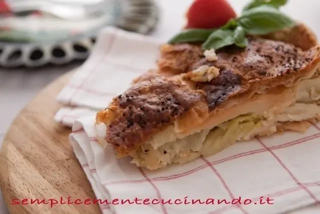 Torta salata con finocchi e asiago