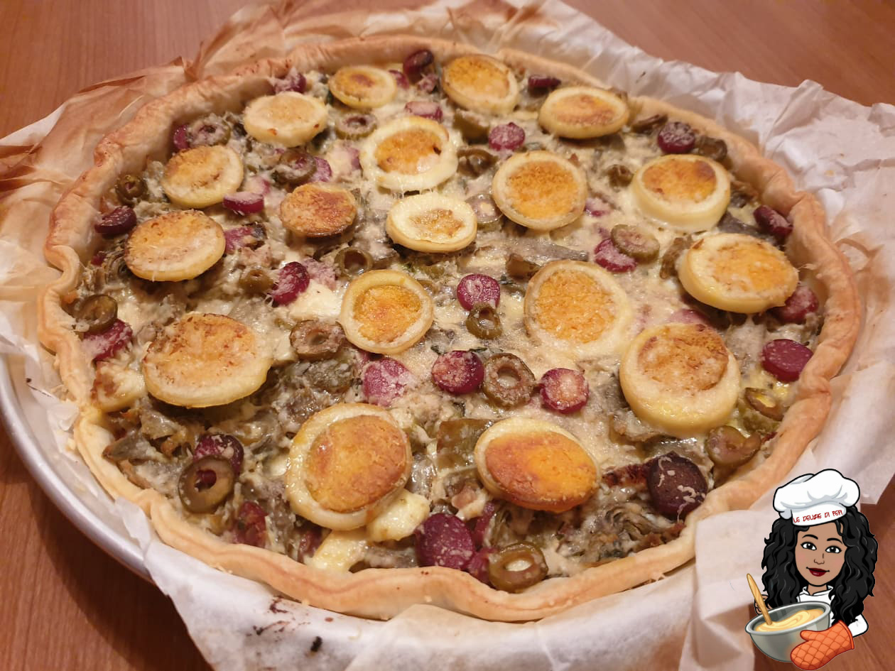 Torta salata con ricotta e carciofi