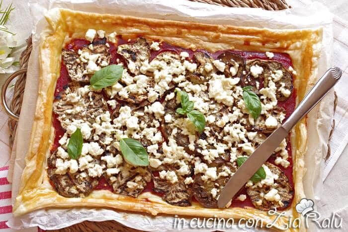 Torta salata melanzane grigliate e feta