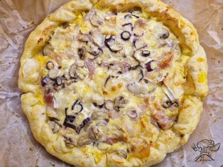 Torta salata pancetta funghi brie